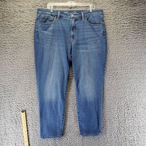 Old Navy Jeans Womens Size 16 Blue High-Rise O.G. Straight Built-In Warm Denim